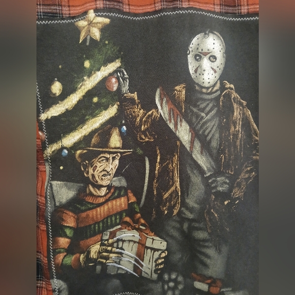 UPCYCLED HORROR GRAPHIC FLANNEL Unisex MEDIUM - Picture 2 of 3